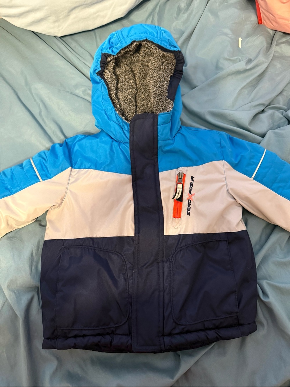ZeroXposur Kids Colorblock Puffer Jacket - Bright Blue, Navy, Light Gray